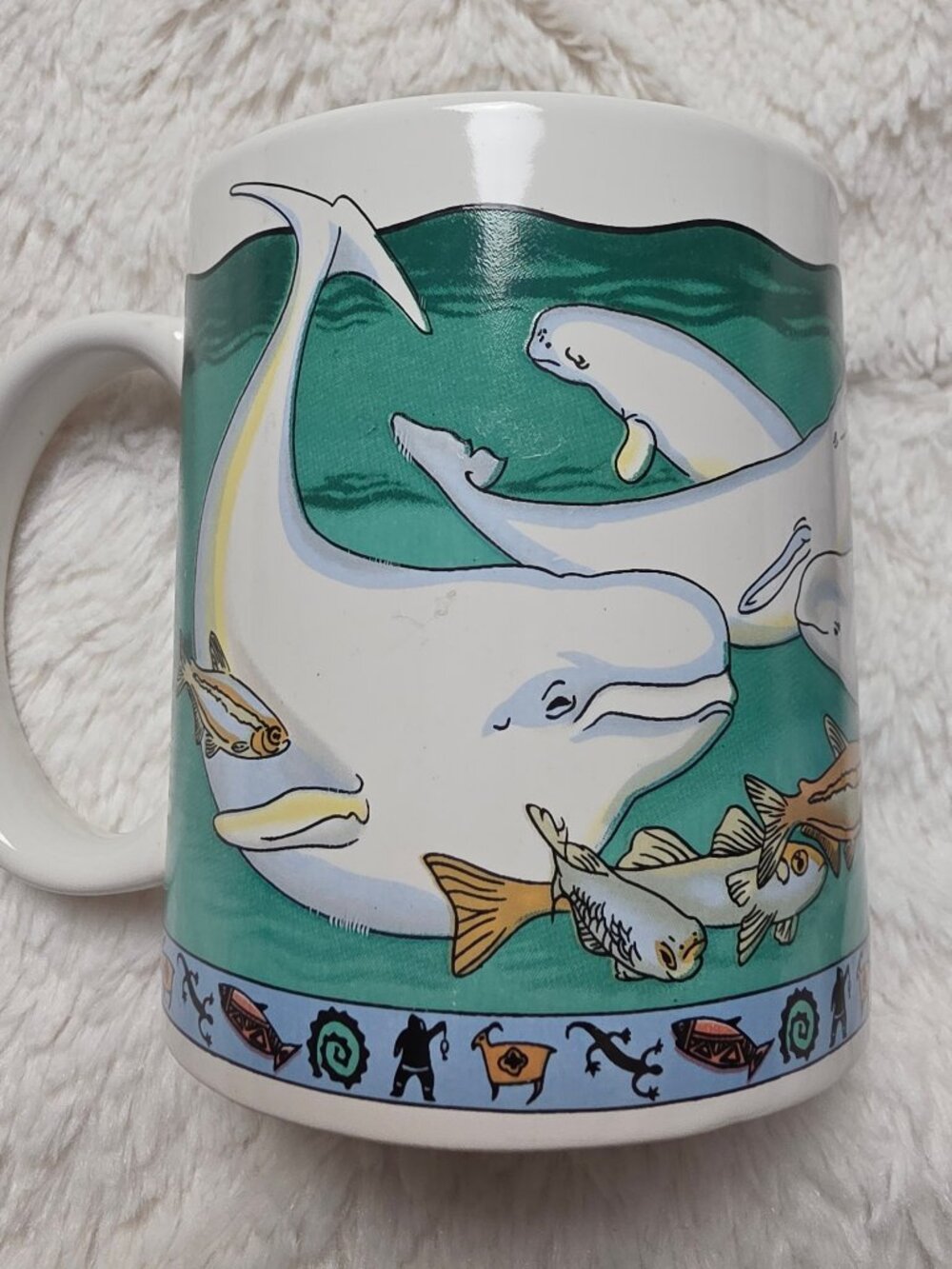 Set of 2 Vintage 90s Seaworld Souvenir Mugs Wild Arctic Beluga Baby Harp Seal - Picture 3 of 9